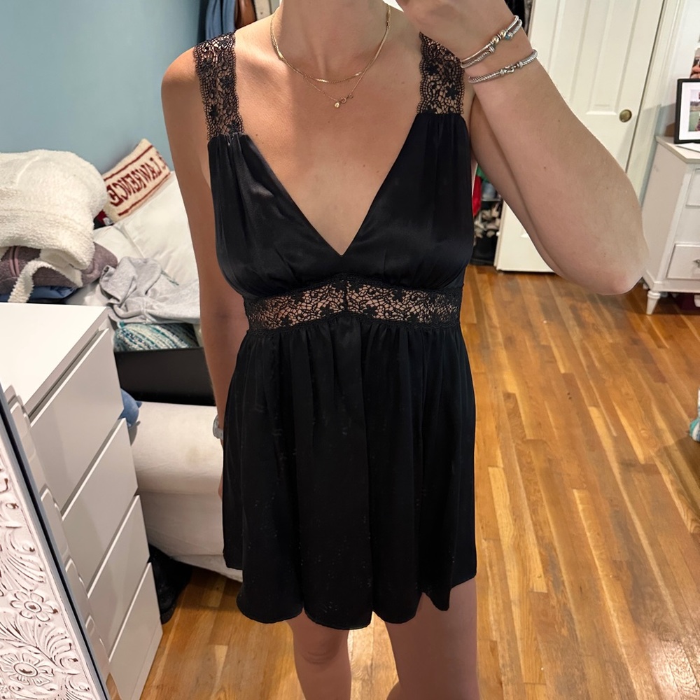 Reformation Black Silk mini dress